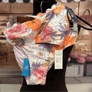 Cupshe Floral Bikini with Pink and Orange Accents